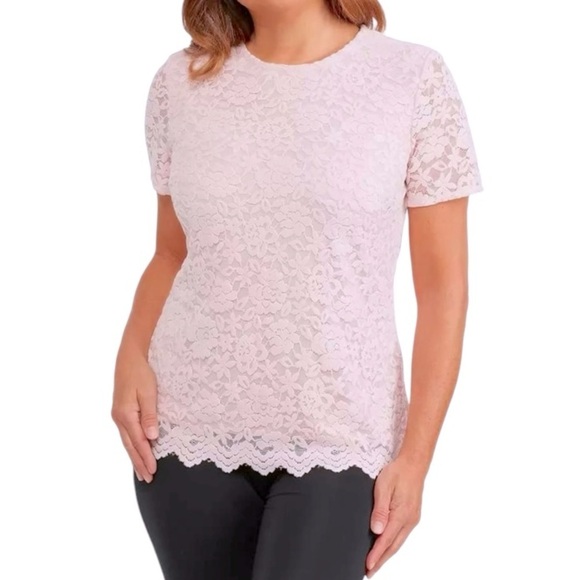 Elegant Pink Lace Women Top - Picture 1 of 7